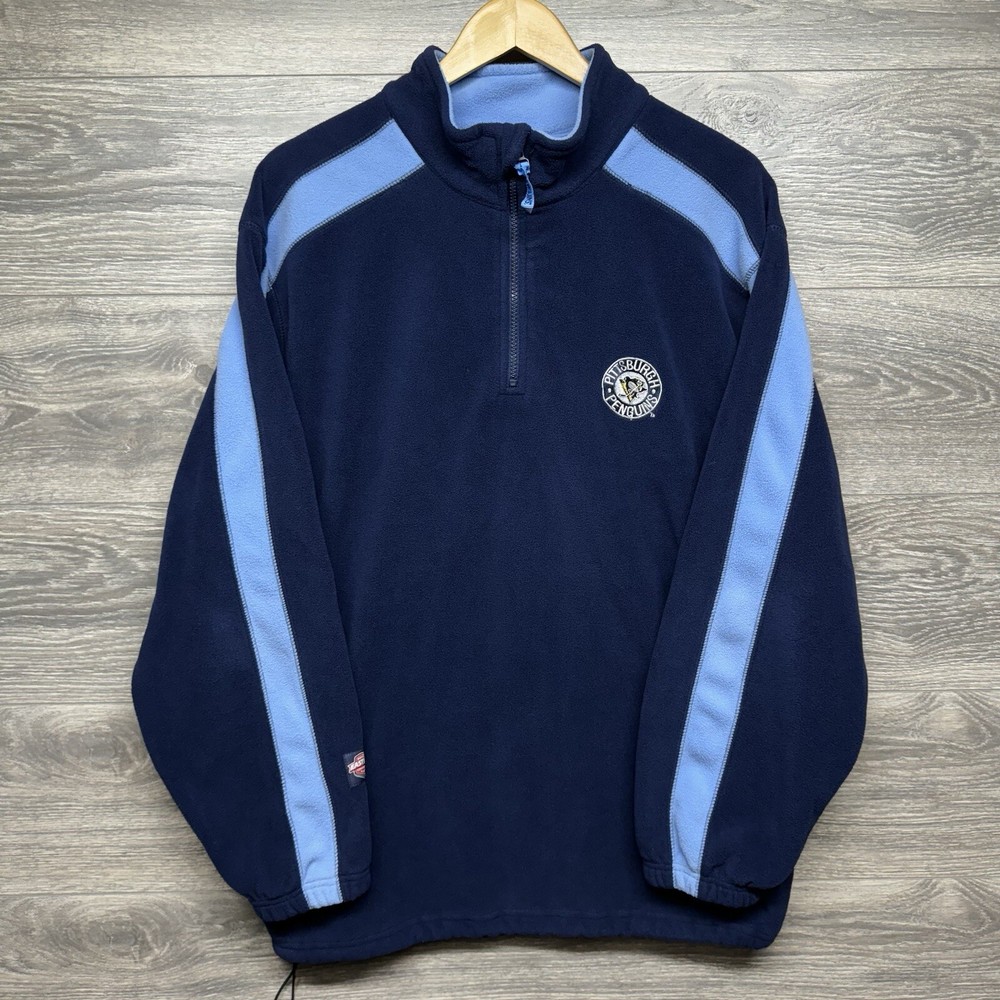 Pittsburgh Penguins Pullover Sweater Men's XL Majestic NHL Hockey 1/4 Zip Up