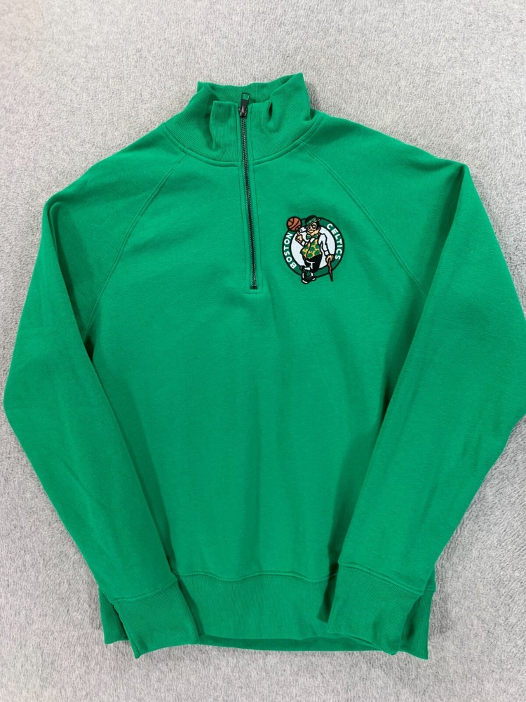 Boston Celtics Quarter Zip Basketball Sweatshirt (Men's Small) Green