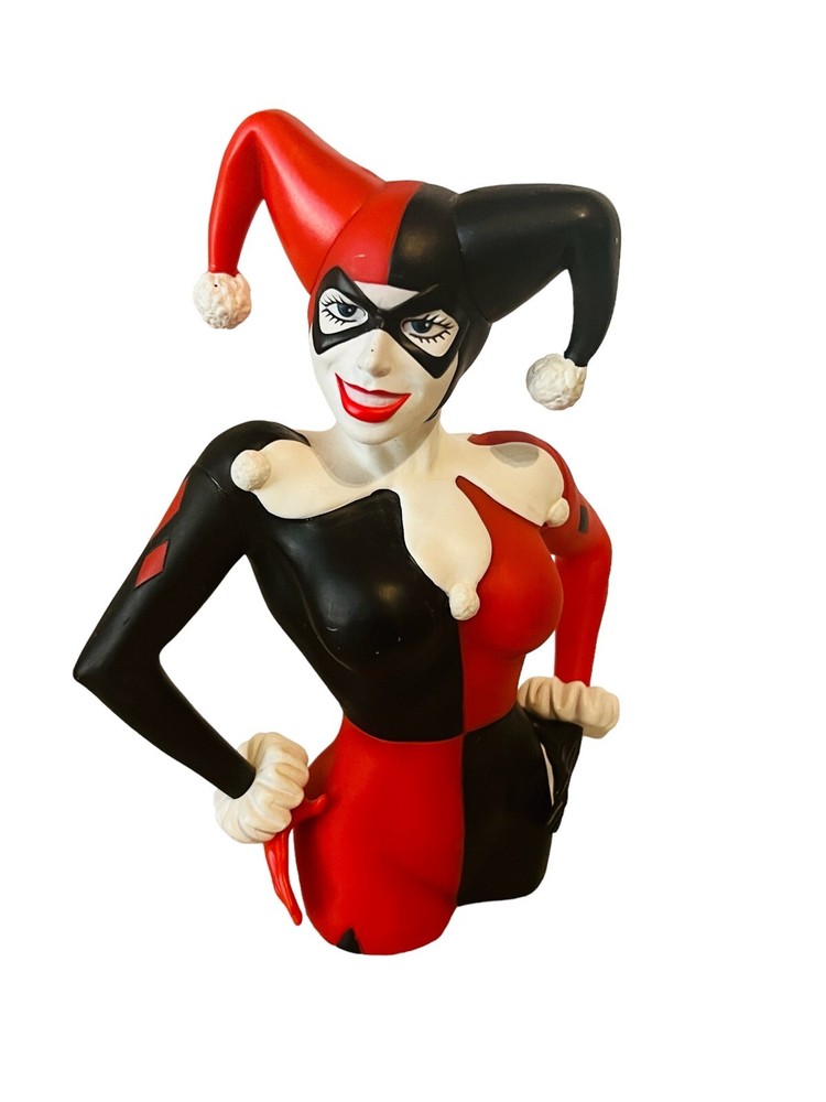 Harley Quinn Bank Bust Figure Vinyl DC Comics Joker statue Batman jester gaga
