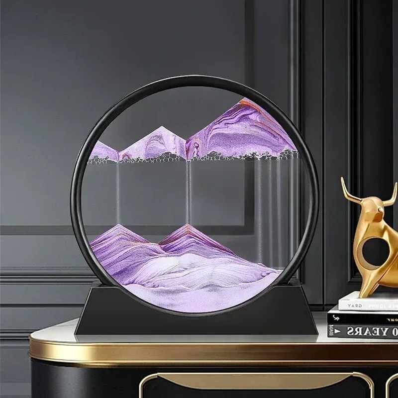 3D Sand Art Hourglass with Deep Sea Sandscape Design – Round Glass Home Decor for Unique Style