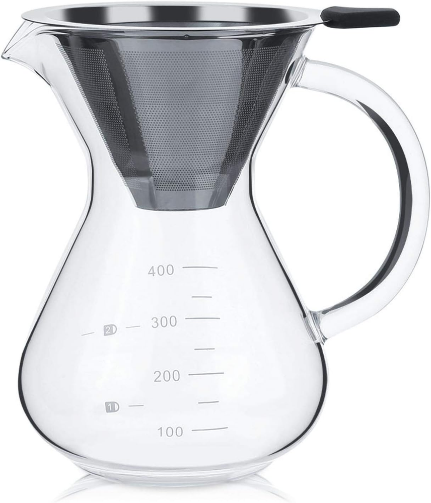 400ml Reusable Borosilicate Pour Over Coffee Maker for Manual Drip Brewing