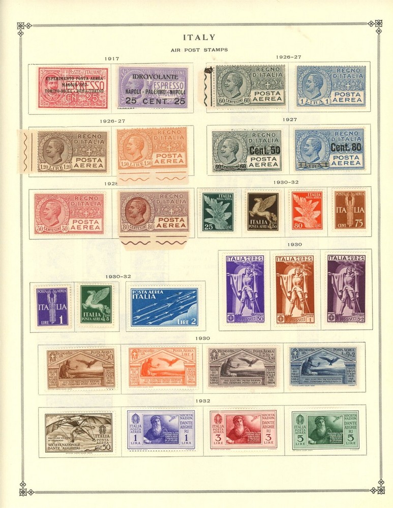 Kenr2: Italy Air Mail Collection from Clean 1840-1940 Scott Album