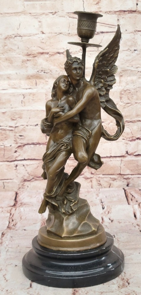 Signed Jean Debut Eros and Psyche Greek Bronze Hot Cast Sculpture