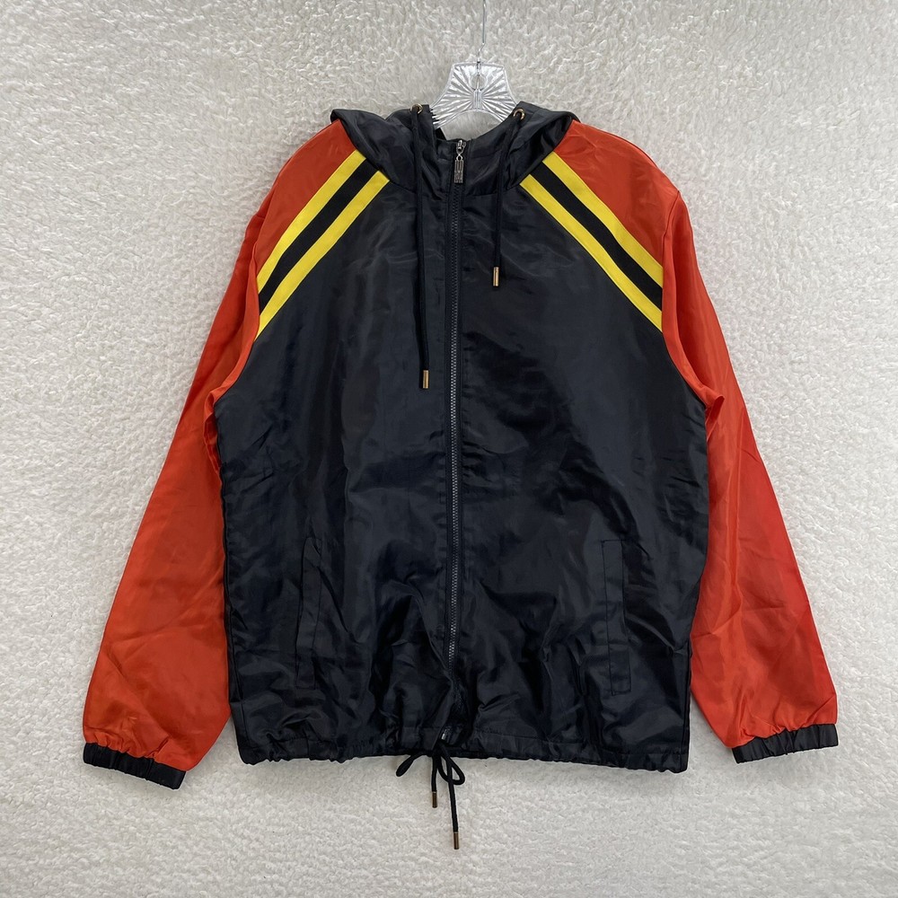 Y2K Vintage BKYS Hoodie Jacket Large Mens Nylon Full Zip Streetwear Ferrari