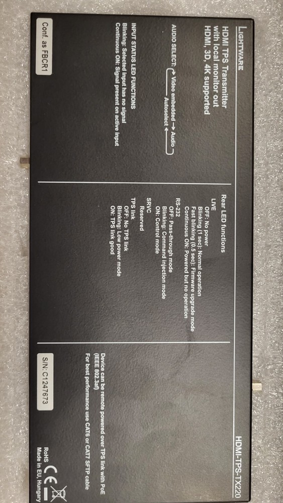 Visual Engineer Lightware HDMI-TPS-TX220 HD Transmitter for Seamless Connectivity-image