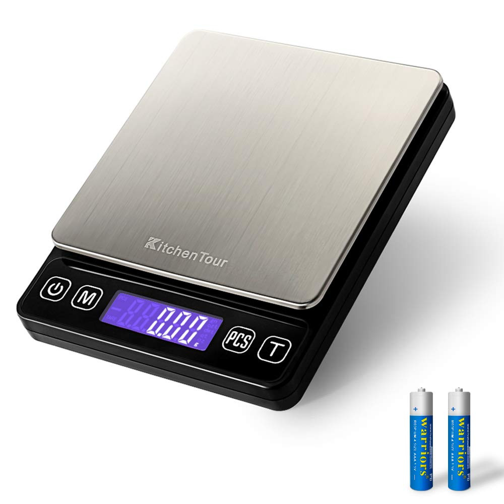 KitchenTour Digital Kitchen Scale 500g 0.01g High Precision Multifunction Gram Scale