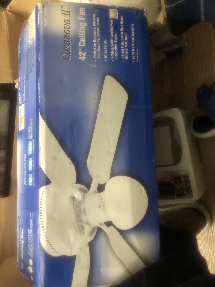 42-inch Casanova 11 Ceiling Fan with Light Kit in White