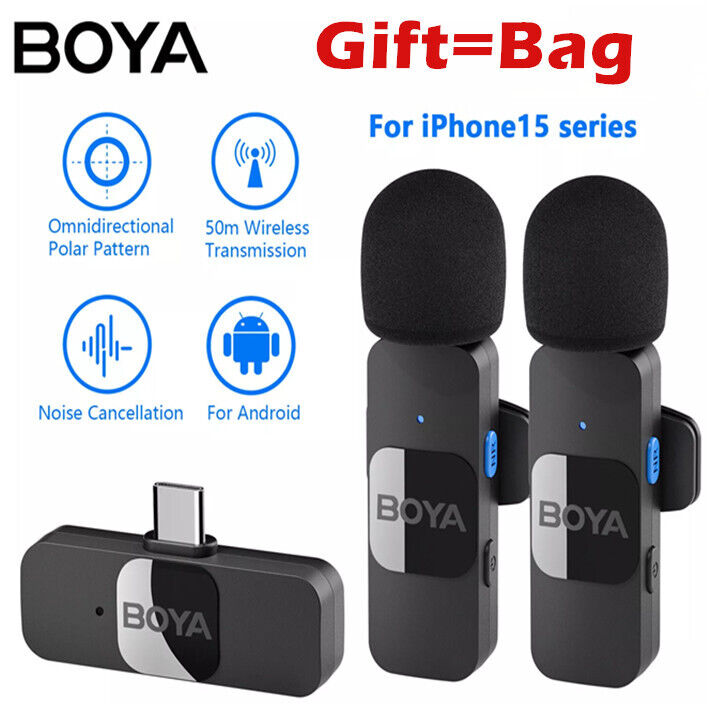 BOYA BY-V10 V20 V1 V2 Wireless Lavalier Microphone for Smartphone iPhone Samsung