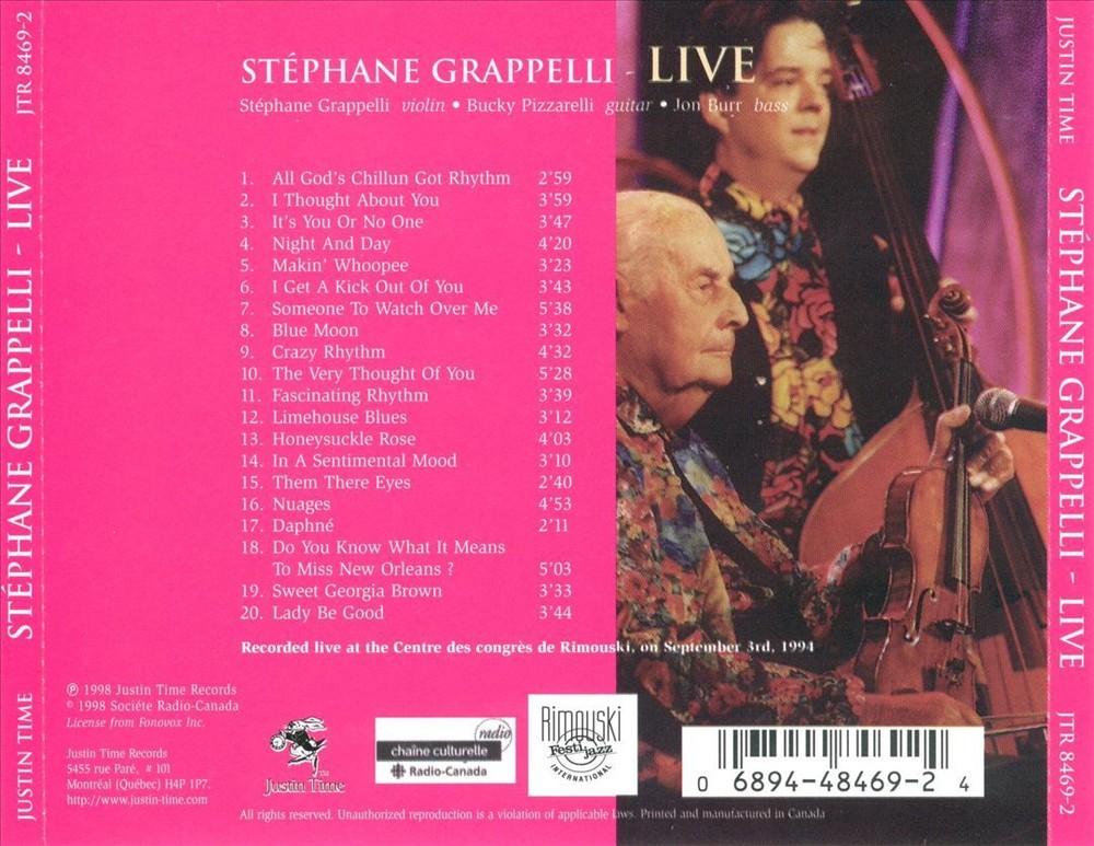 Experience STÉPHANE GRAPPELLI Live with the New CD Release