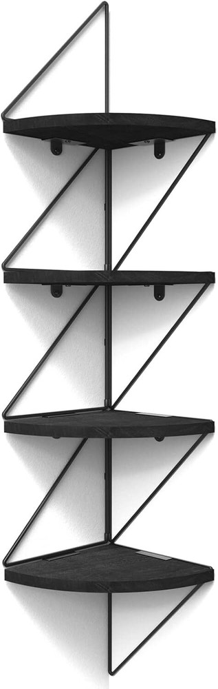 SZQINJI Corner Shelf Wall Mount 7.48D x 7.87W x 39.37H in, Vintage Black