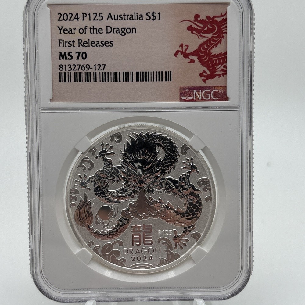 2024 P125 Australia S50C Year of the Dragon First Releases MS 70 NGC