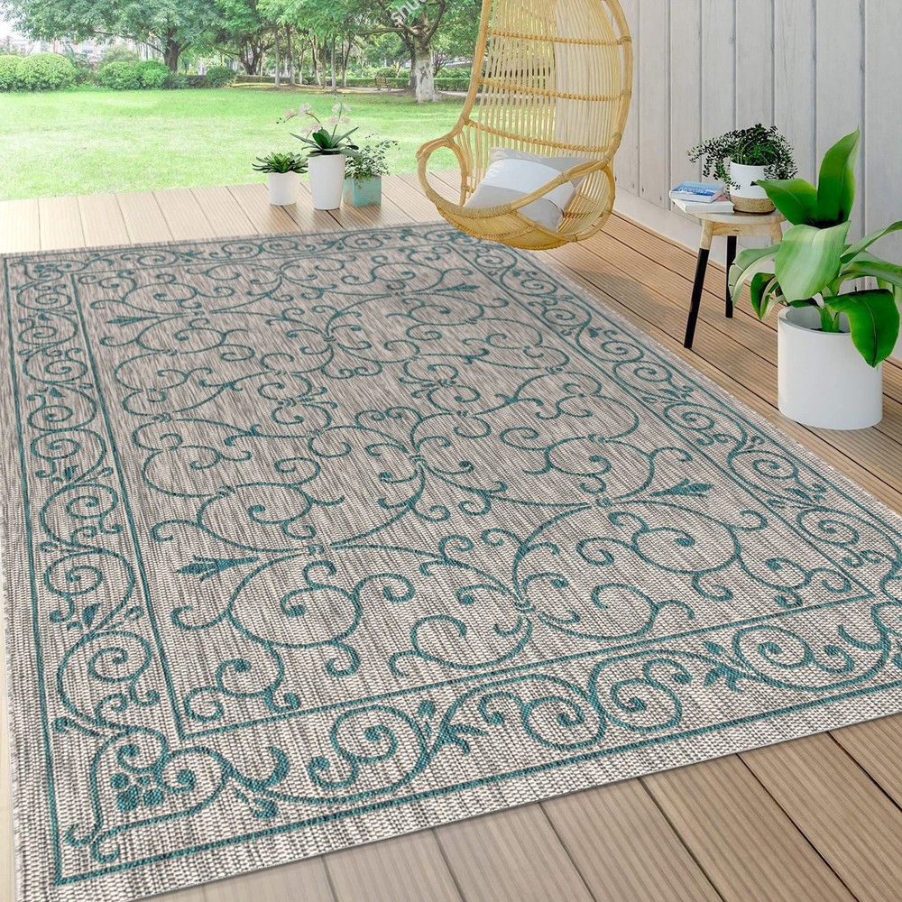Charleston Vintage Filigree Weave Indoor Outdoor Rug in SMB106E-3