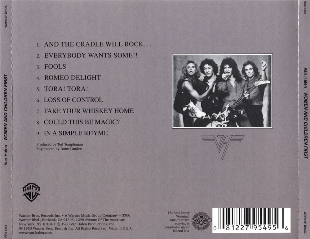 VAN HALEN WOMEN AND CHILDREN FIRST NEW CD