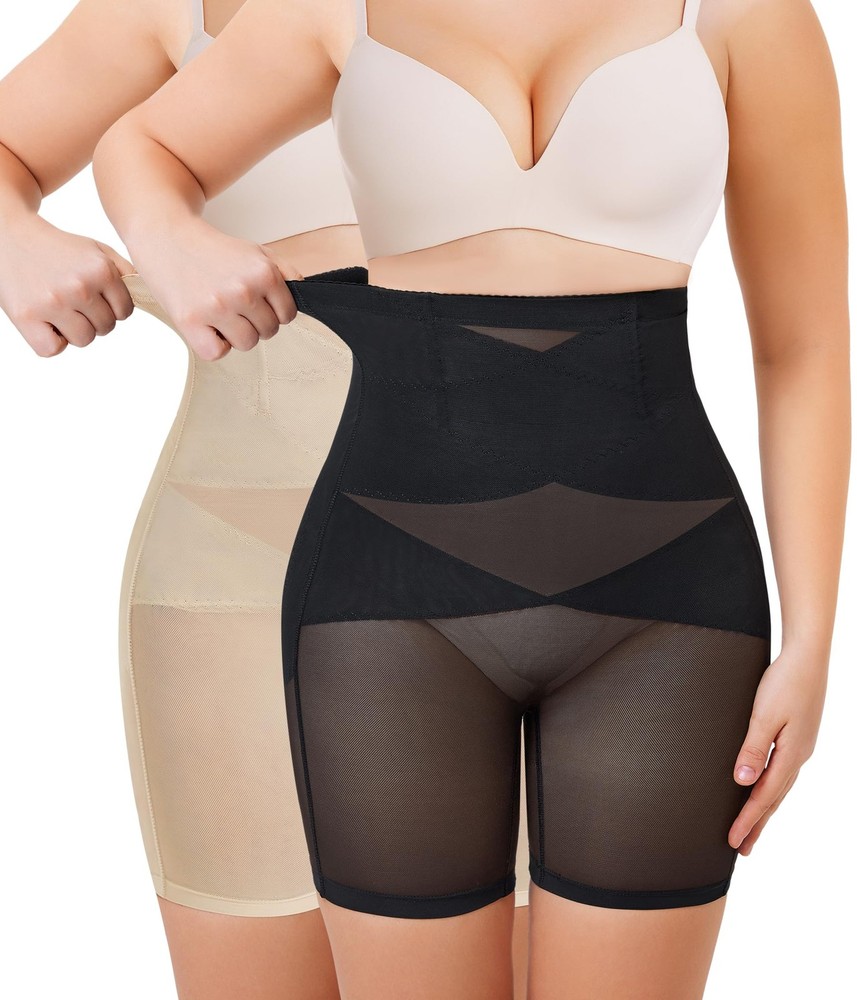 2 Pack High Waist Tummy Control Shapewear Shorts for Women