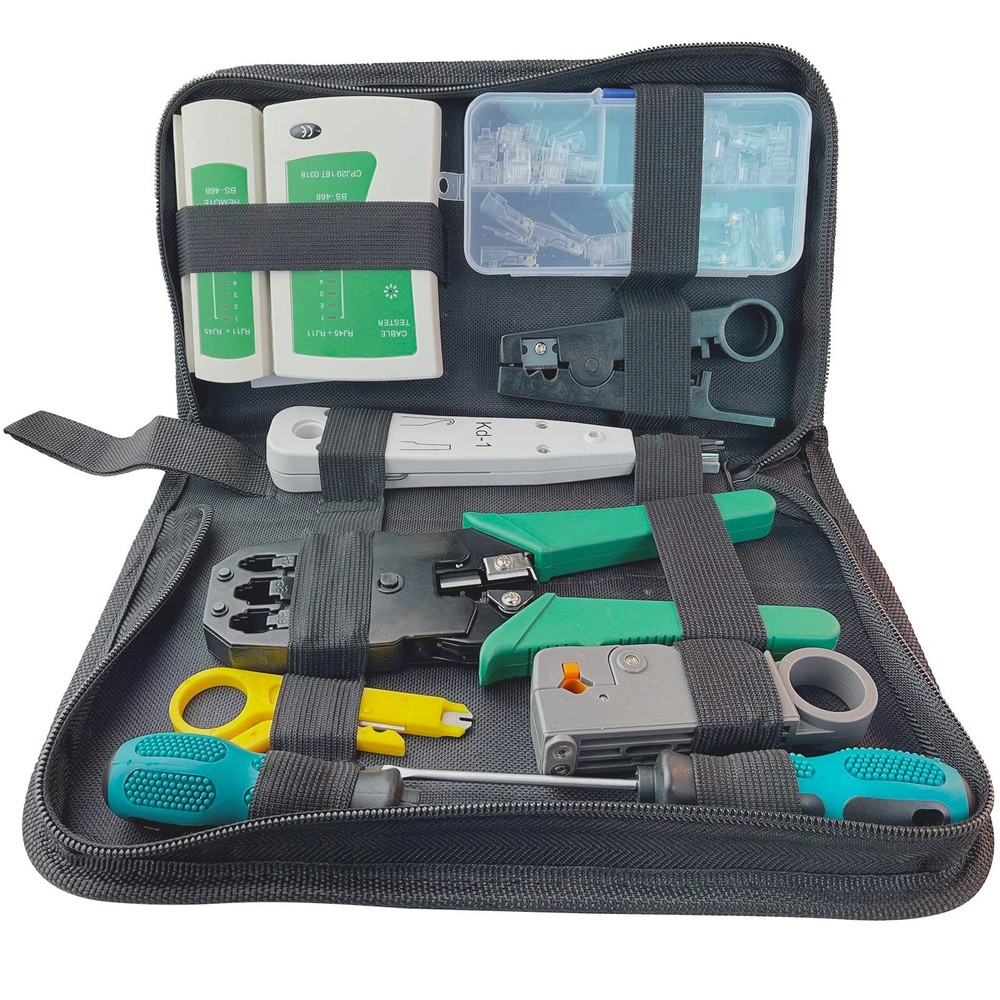 Network Cable Repair Tool Kit for RJ45 RJ11 Cat5e Cat6 Maintenance
