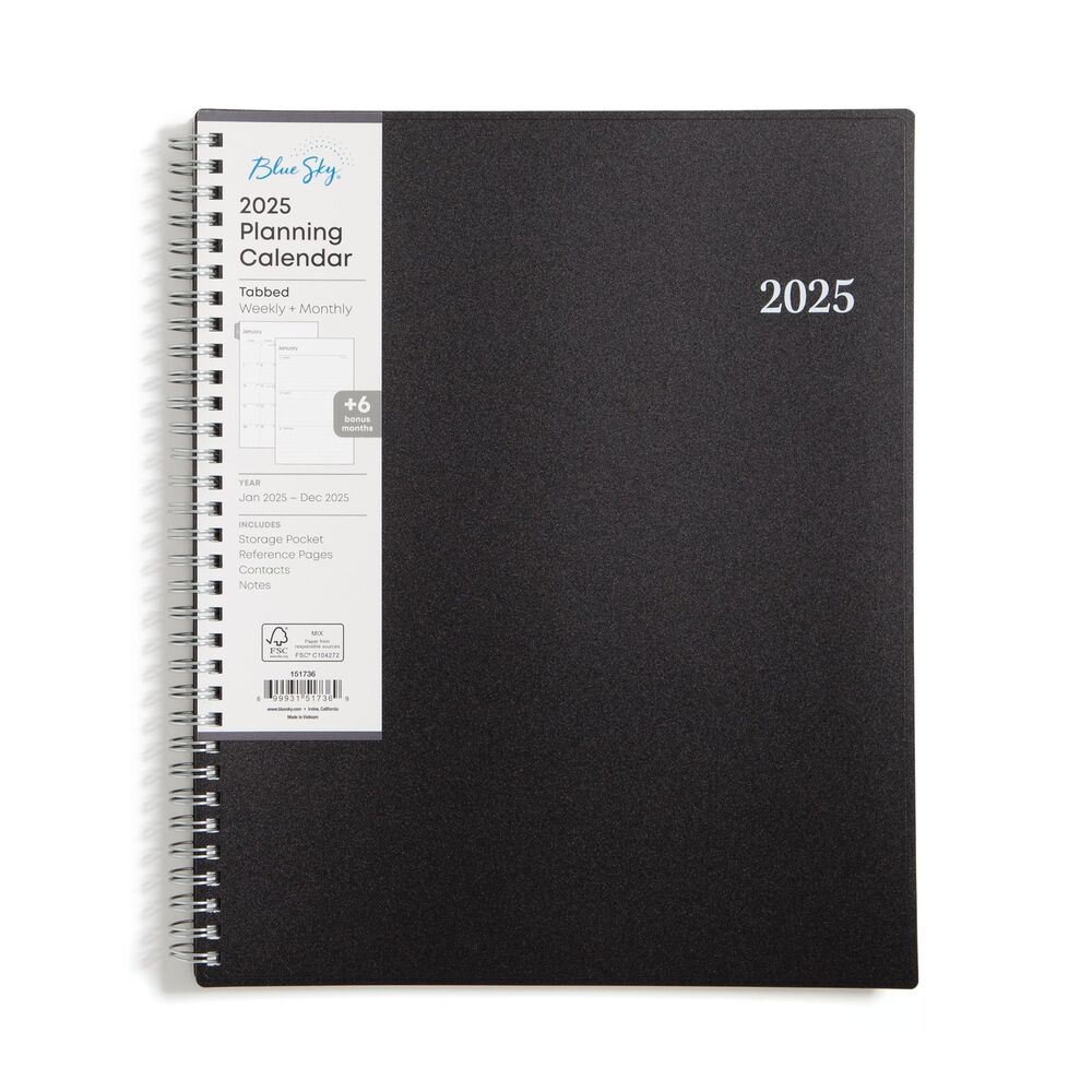 Blue Sky 2025 Weekly and Monthly Planner Calendar January - December 8.5