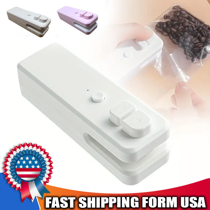 Usb Rechargeable Mini Heat Sealing Machine Snack Bag Sealer Portable 1 Pack, USA