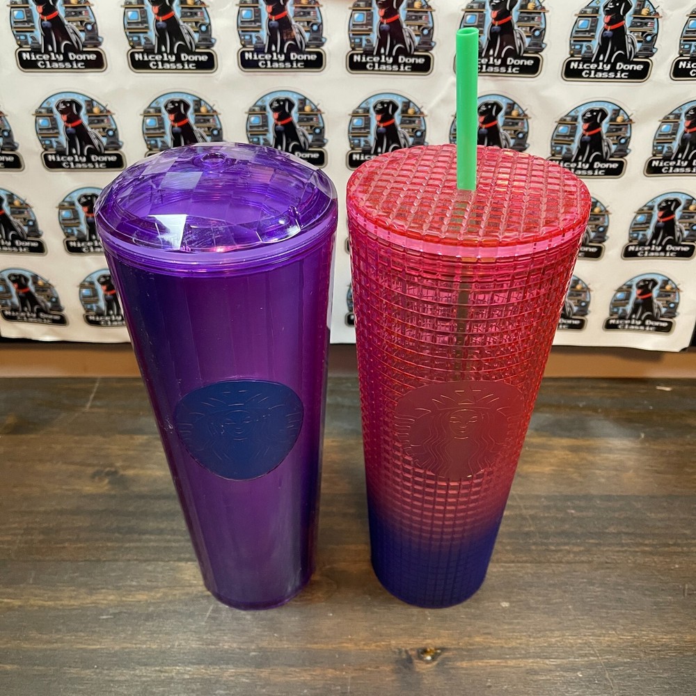 Starbucks 2022 Watermelon Pink Purple Gradient - Purple Kaleidoscope Dome