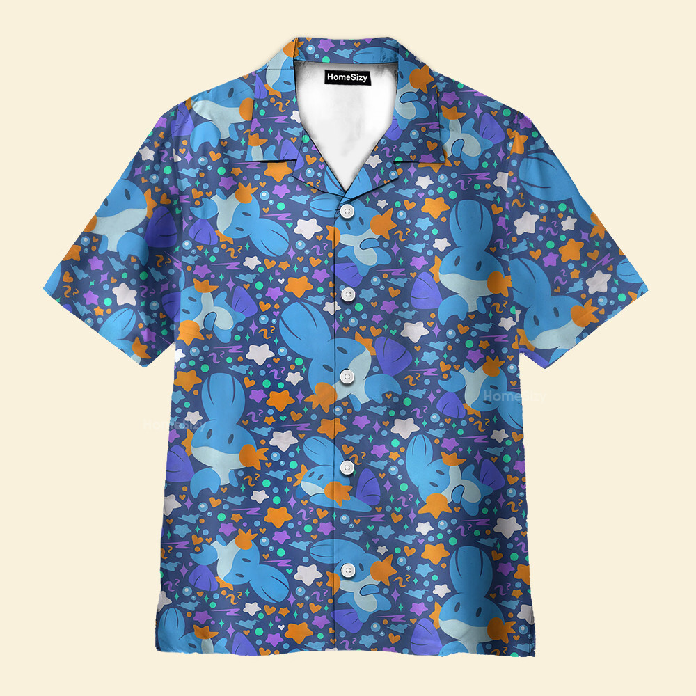 Mudkip Water Pokemon Hawaiian Shirt Seamless Pattern Design