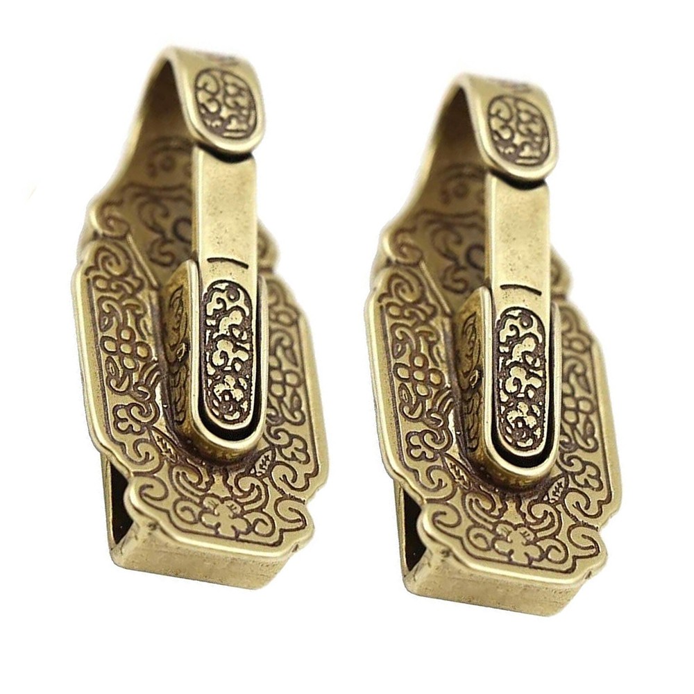 2 PCS Brass Waist Belt Clip Keychain Elegant Retro Decoration Accessories