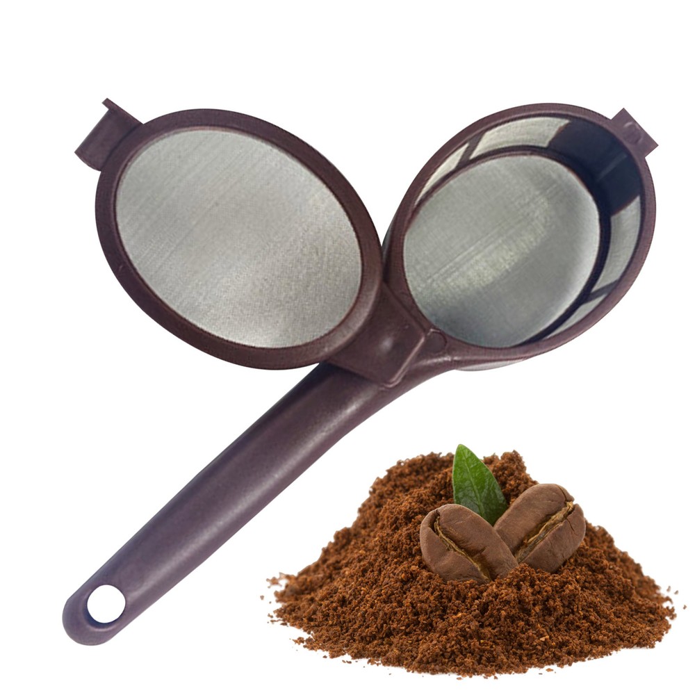 Eco-Friendly Reusable Coffee Filter Spoon with Fine Mesh Strainer