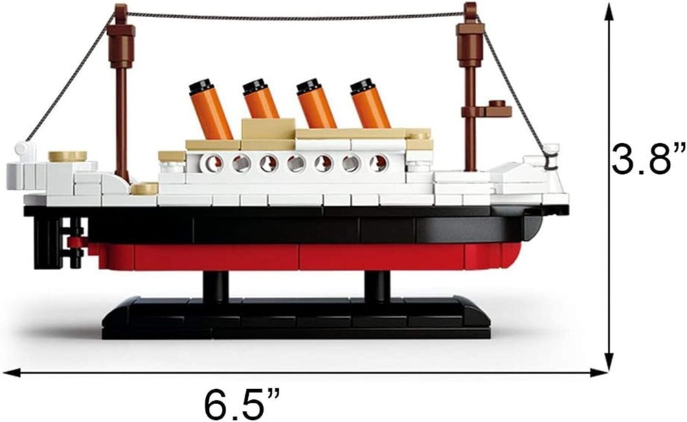 Building Block Titanic Ship Model Kit, 194 Pieces, Educational Toy for Ages