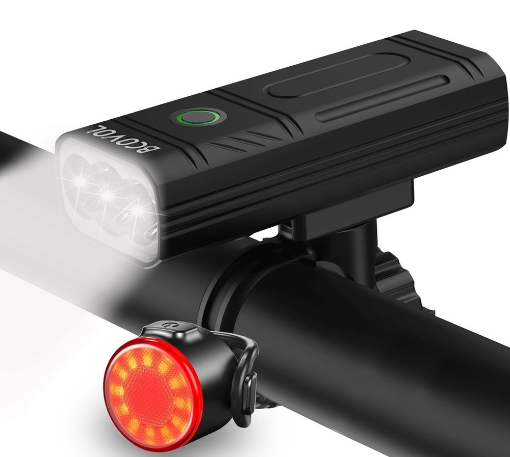 Super Bright 6400mAh USB-C Rechargeable Bike Lights Set with 3LED 30 Modes
