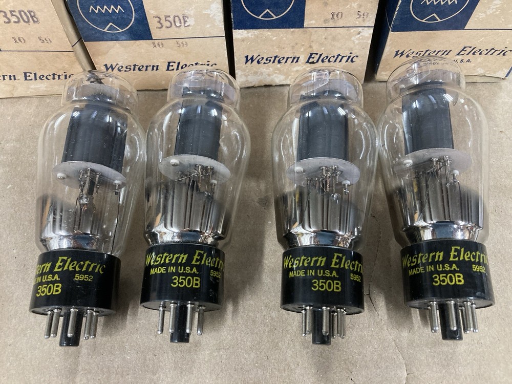 NiB Quad Western Electric 350B Tubes 5952 for 124 Amp