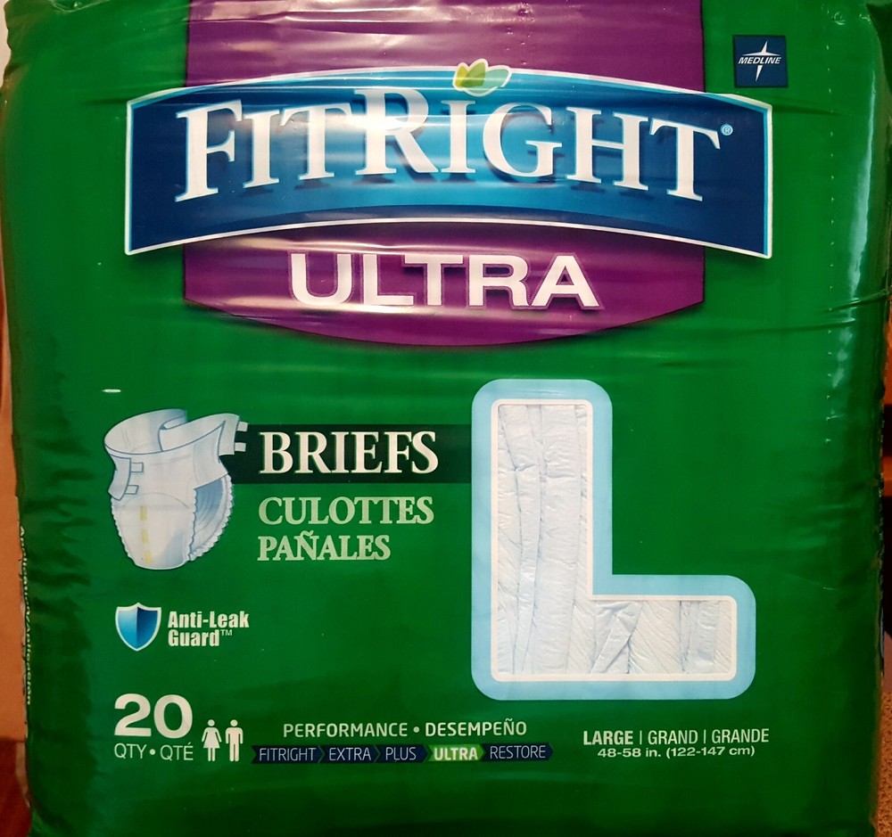 FIT RIGHT ULTRA BRIEFS CULOTTES PANALES 2 PAKS OF 20 SIZE LARGE/GRANDE- BUY NOW-image