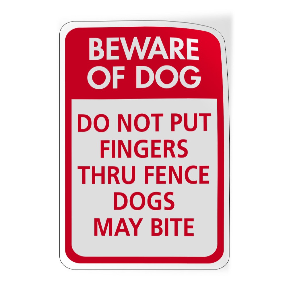 Vertical Vinyl Security Dog Fence Stickers Industrial Safety Warning Signs
