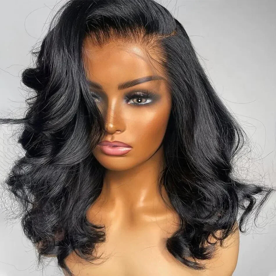 Body Wave 13x4 Short Bob Lace Front Wig 5x5 Glueless Human Hair Pre Cut