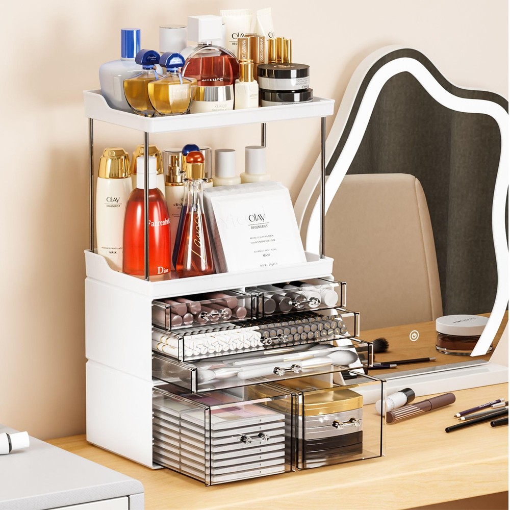 3 Pack Makeup Organizer for Counter with 6 Drawer,14.4