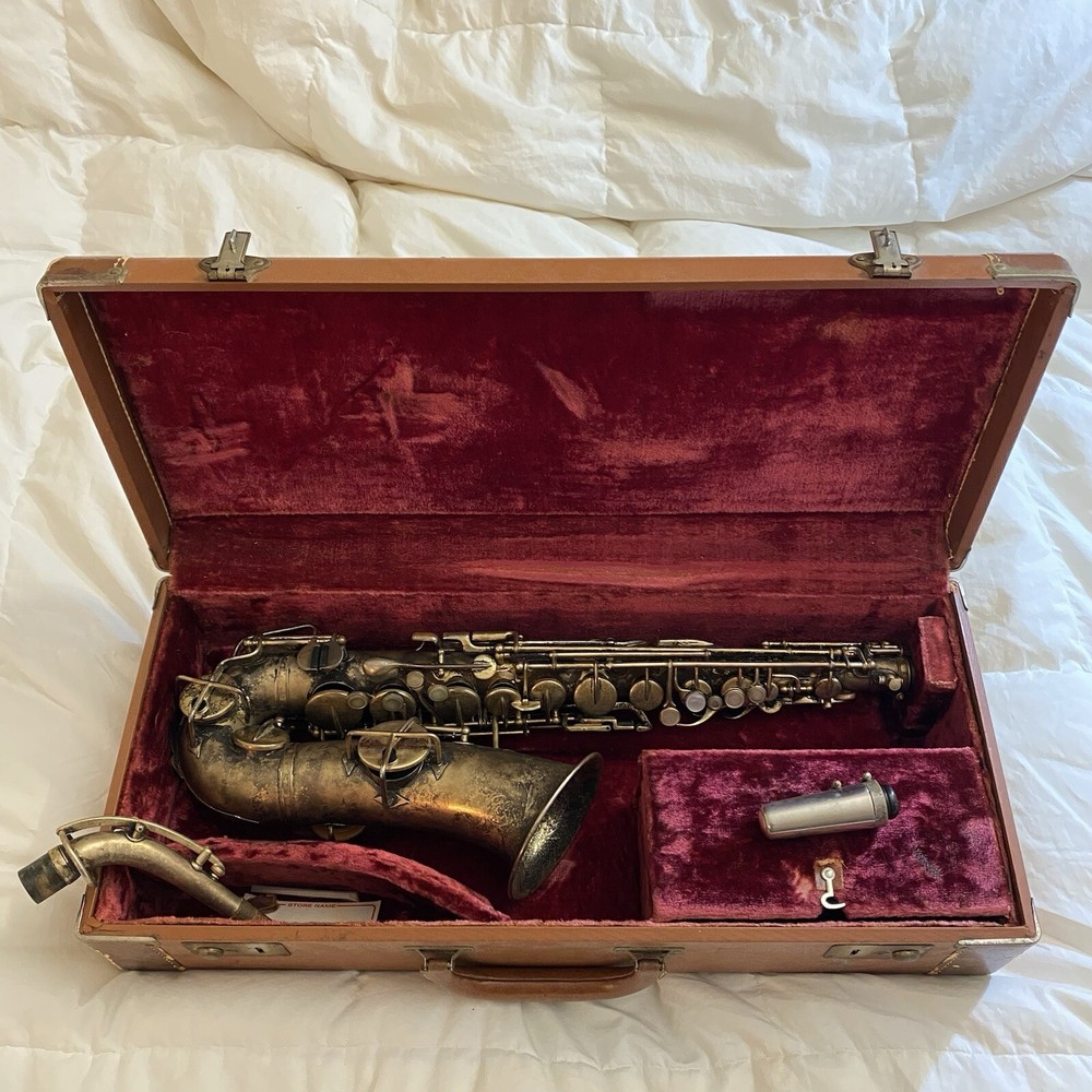 1920’s Buescher Alto Saxophone True-Tone Low Pitch 239874 W/ Case VINTAGE RARE