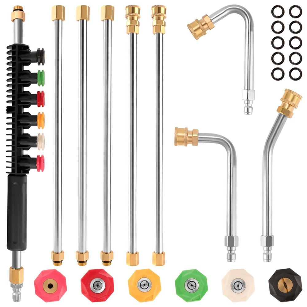Pressure Washer Extension Wand, 8 FT Power Washer Lance with 3 Gutter Cleaner...