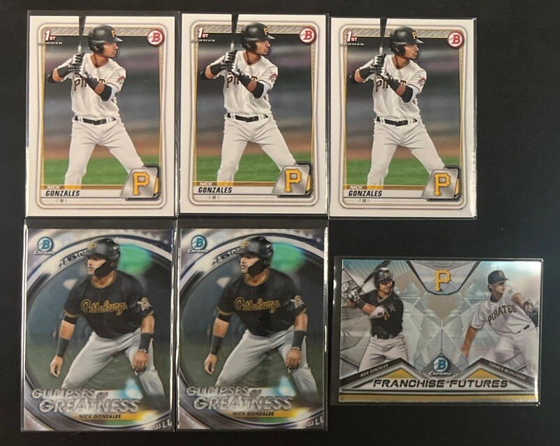 Nick Gonzales #BD-81 | 2020 Bowman Draft 1st Bowman Chrome/Base Lot x6