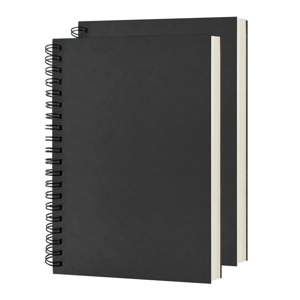 DSTELIN Blank Spiral Notebook 2-Pack Soft Cover Sketch book 100 Pages / 50 Sh...