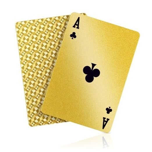 Tarjetas de juego de plástico impermeables - Baraja de cartas fresca duradera - Oro estándar
