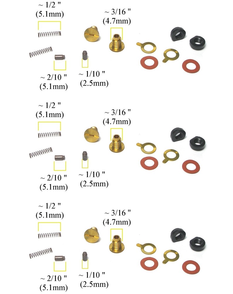 3 SetS Vintage TRADESHIP Japan 1/24 1/32 Slot Car CARBON BRUSHES SCREWS +SPRINGS