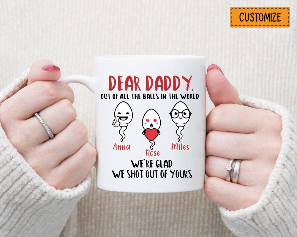 Personalized Dad Coffee Mug Dad Mug Father Day Mug Sperm Mug Gifts For Dad Funny