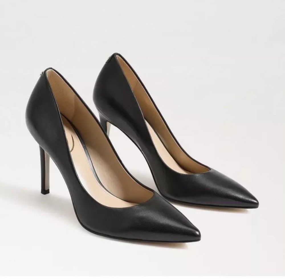 Sam Edelman Women's Hazel Pointed Toe Pumps - Size US 8.5 - Black Leather Stiletto Heels - Brand New in Box