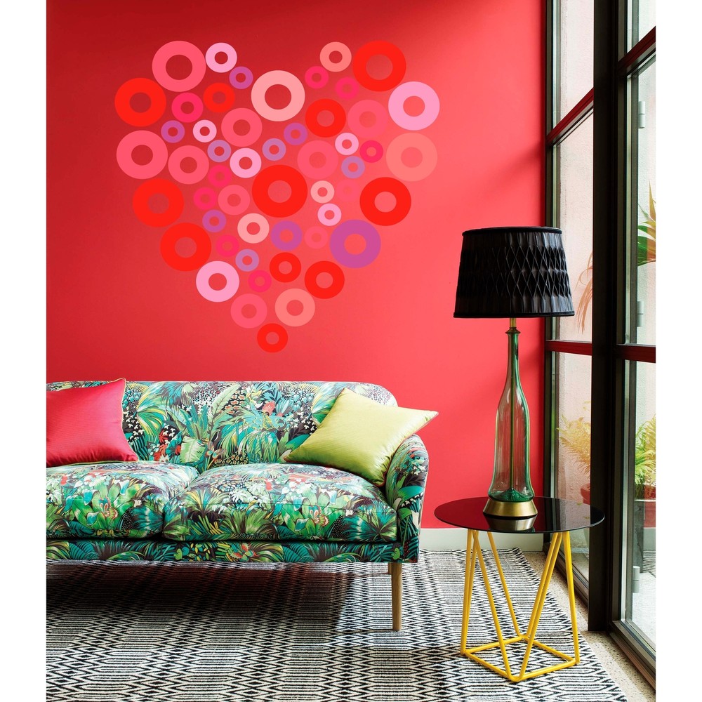Heart Circles Wall Decal, Heart Circles Wall sticker, Heart