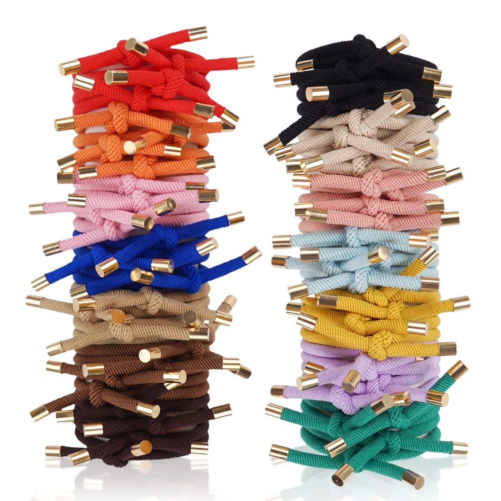 56-Piece Knotted Hair Ties for Women's Ponytails and Stylish Hair Holders