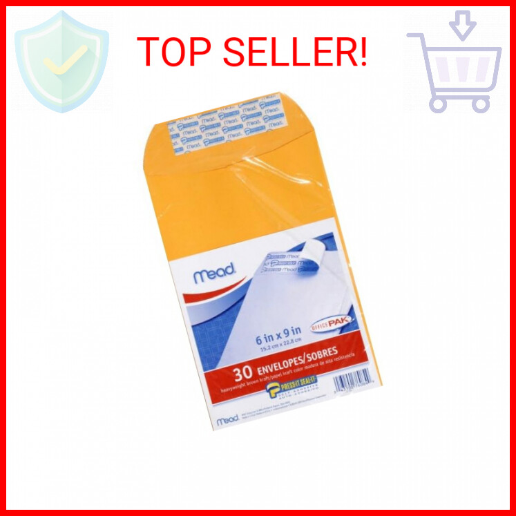 Mead Letter Size Mailing Envelopes, Press-It Seal-It Self Adhesive Closure, All-