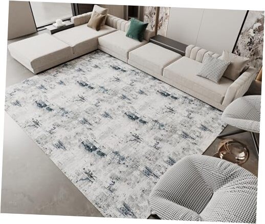 Ultra Thin Non-Slip Washable 9x12 Abstract Living Room Rug Upgraded Design