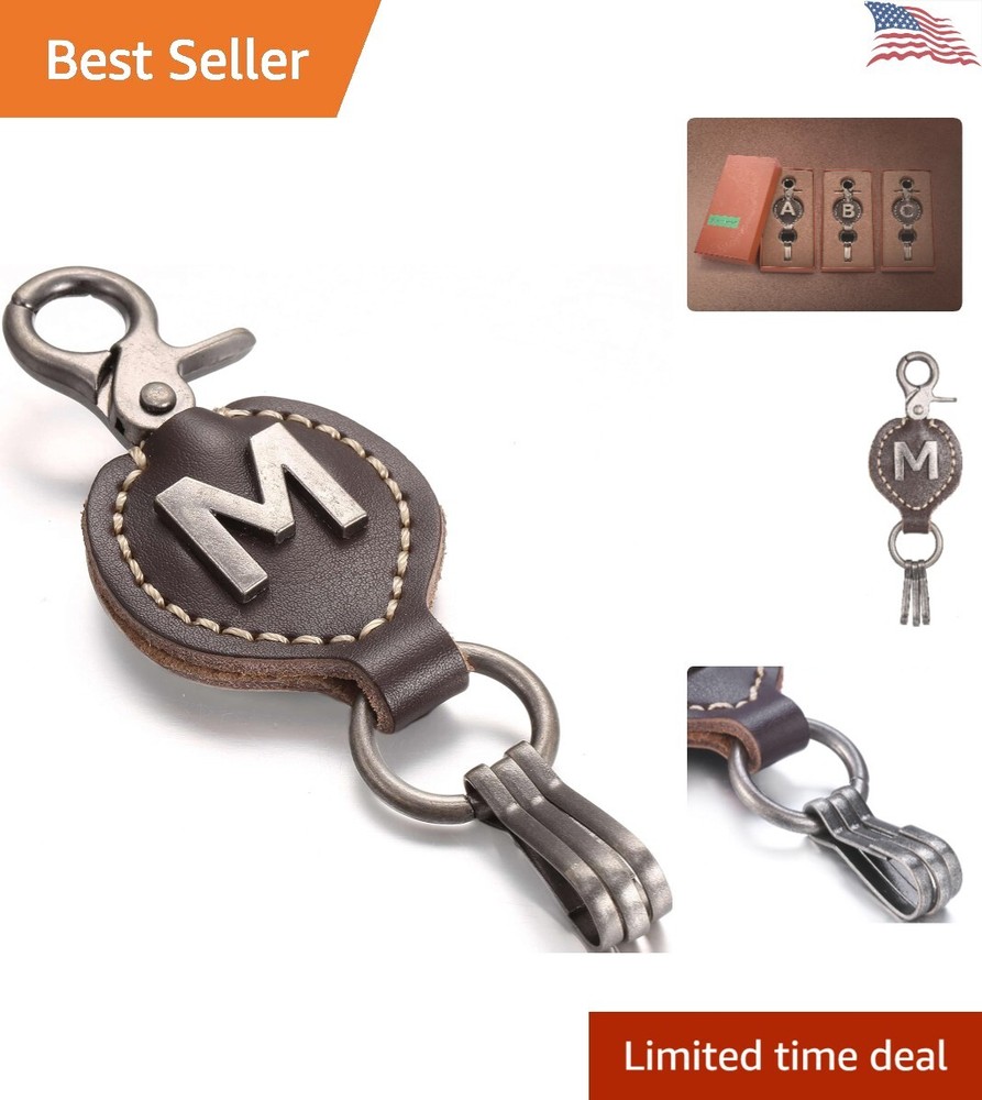 Custom Handmade Leather Keychain with Easy-Clip Design-image
