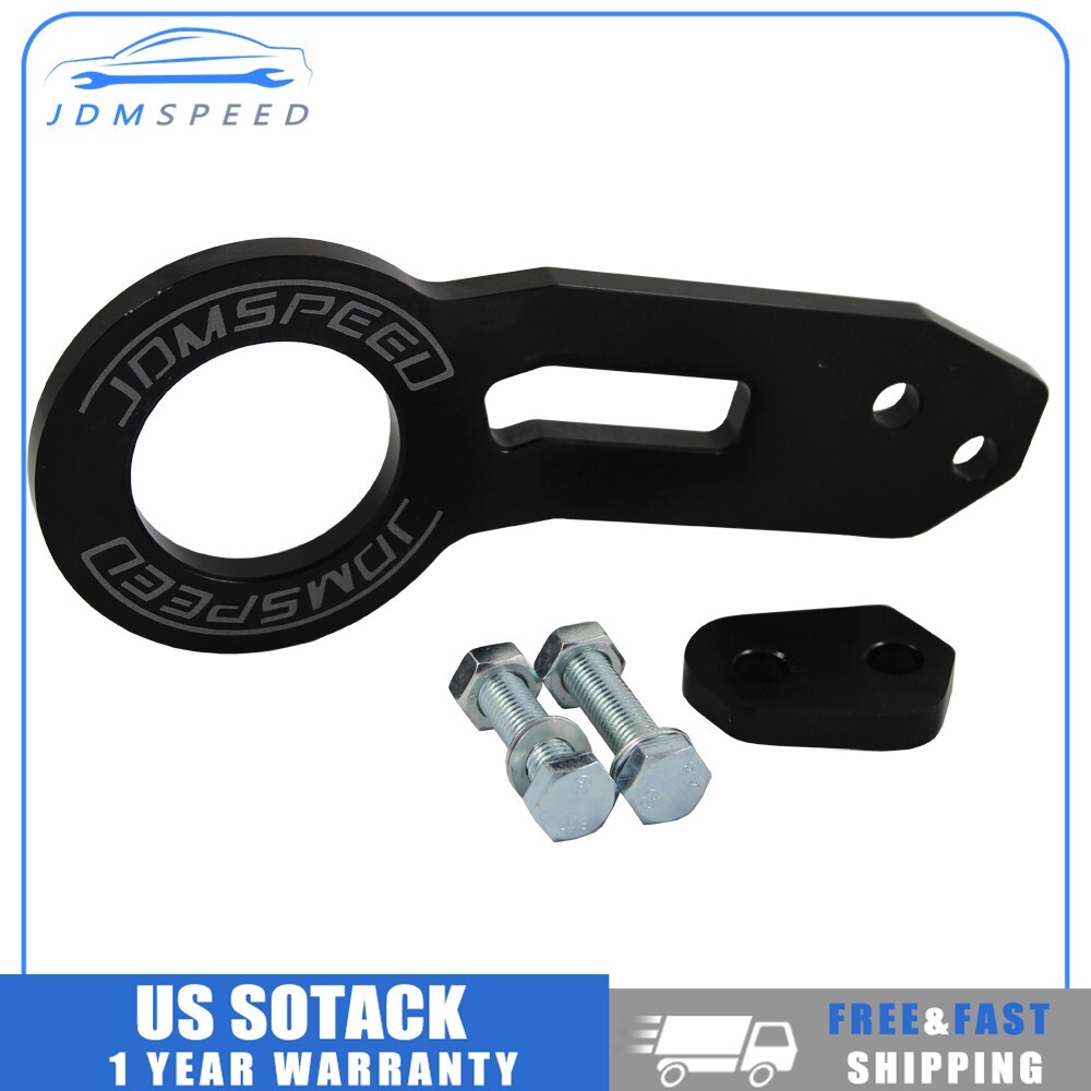 Black Anodized CNC Billet Aluminum Racing Tow Hook Kit
