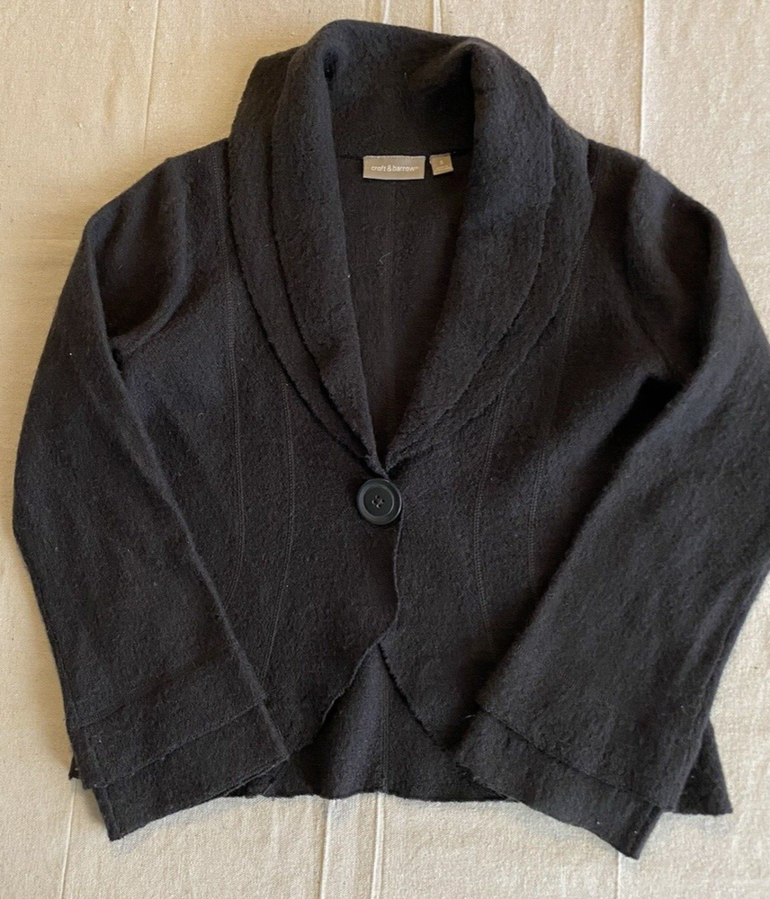 Croft & Barrow Womens Dark Grey Wool Button Front Cardigan Size Small  