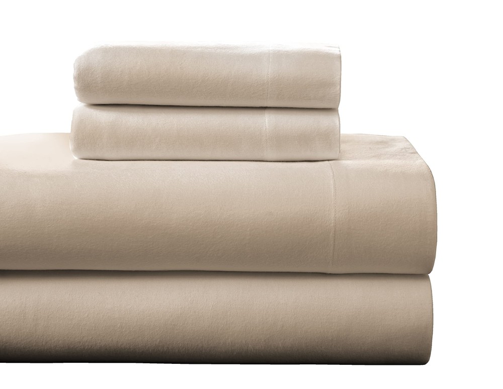 Heavy Weight Flannel Cotton Sheet Set, Twin, Linen