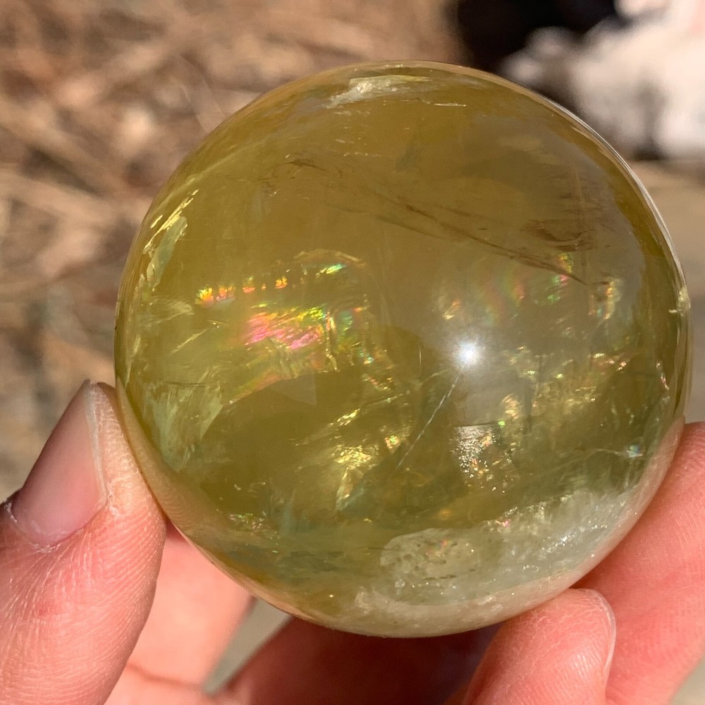 45mm Natural Yellow Citrine Quartz Crystal Ball Sphere for Energy Healing and Mineral Therapy