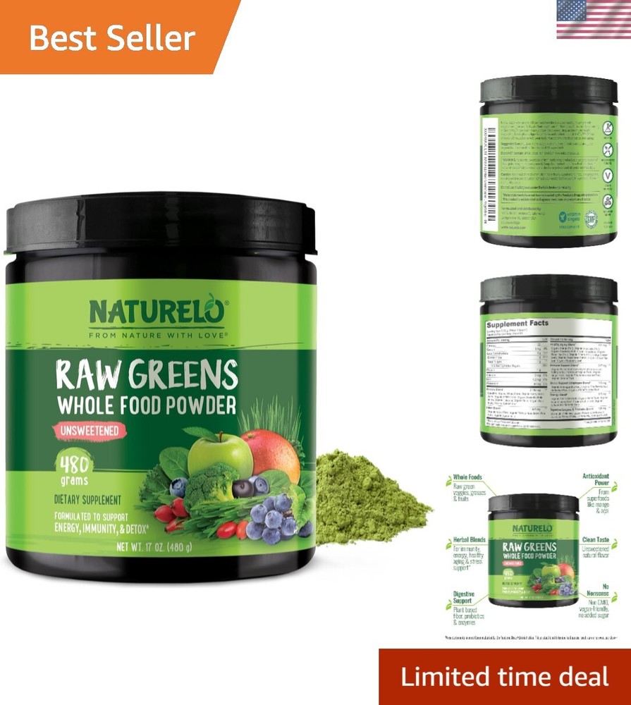 Raw Superfood Powder - Unsweetened - Boost Energy, Detox, Enhance Health - Or...